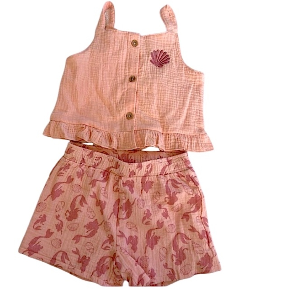 Disney Princess lil mermaid Pink set size 3T
